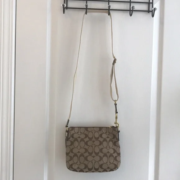 Coach Brown / Tan Signature Crossbody Bag - Picture 7 of 13